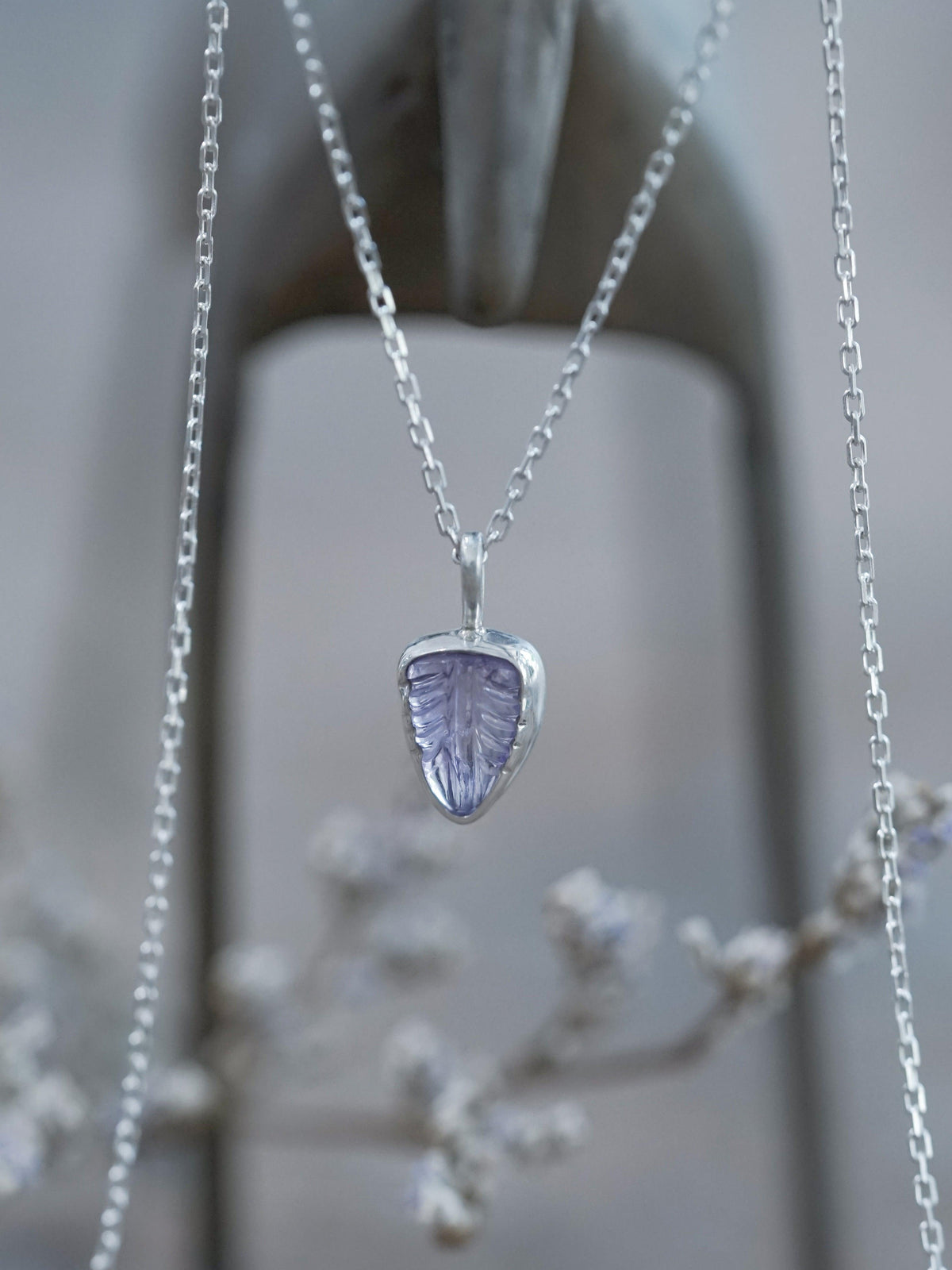 Amethyst Leaf Necklace - Gardens of the Sun | Ethical Jewelry