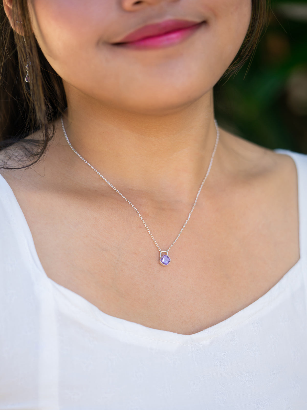 Amethyst Lock Necklace - Gardens of the Sun | Ethical Jewelry