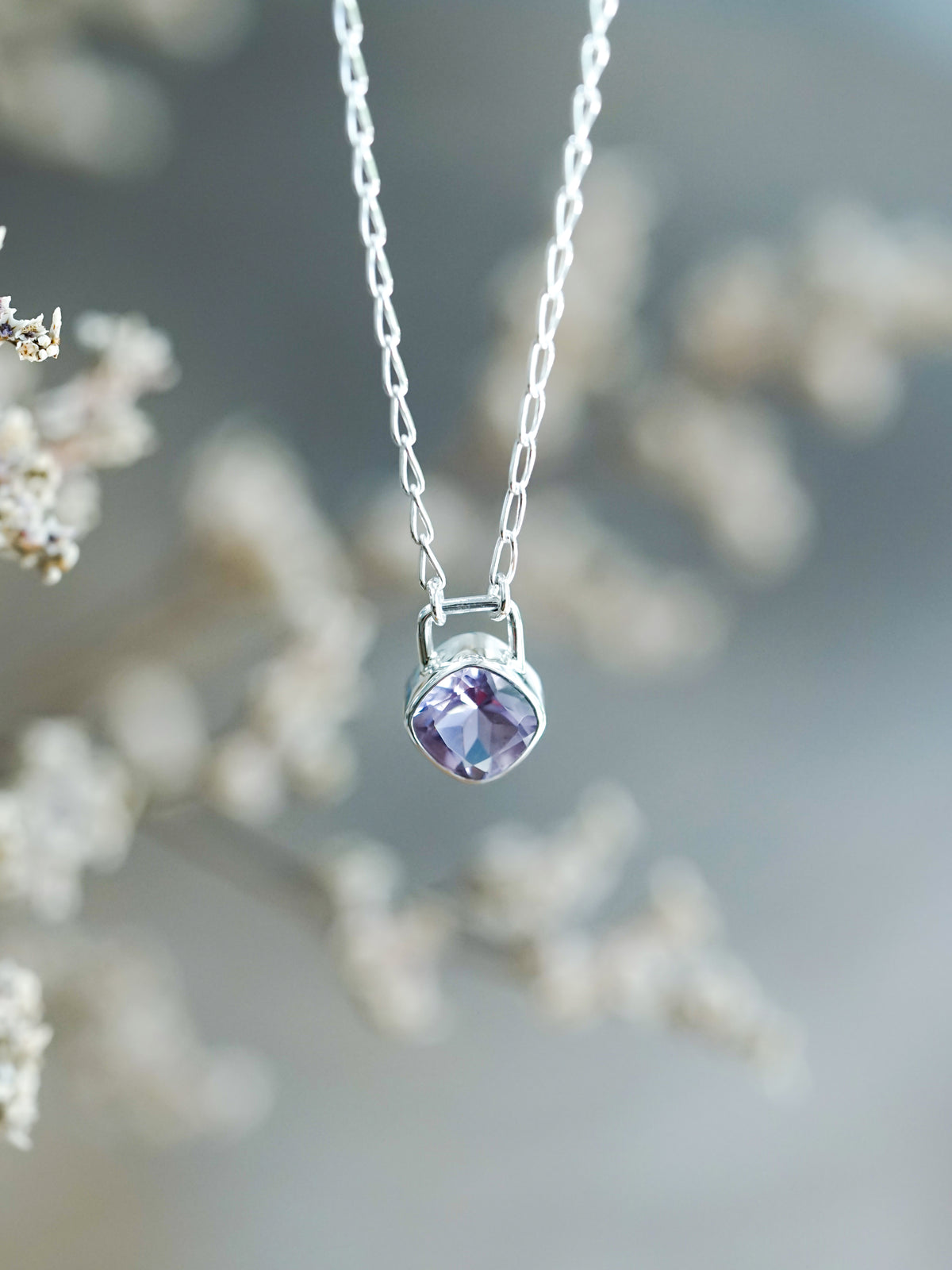 Amethyst Lock Necklace - Gardens of the Sun | Ethical Jewelry