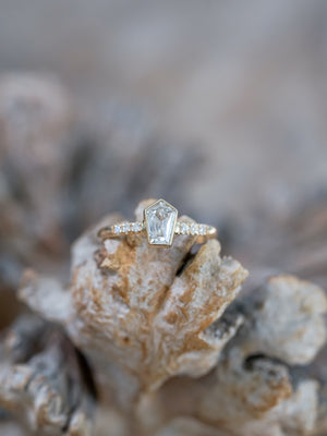 Borneo Pentagon Diamond Ring in Yellow Gold - Gardens of the Sun | Ethical Jewelry