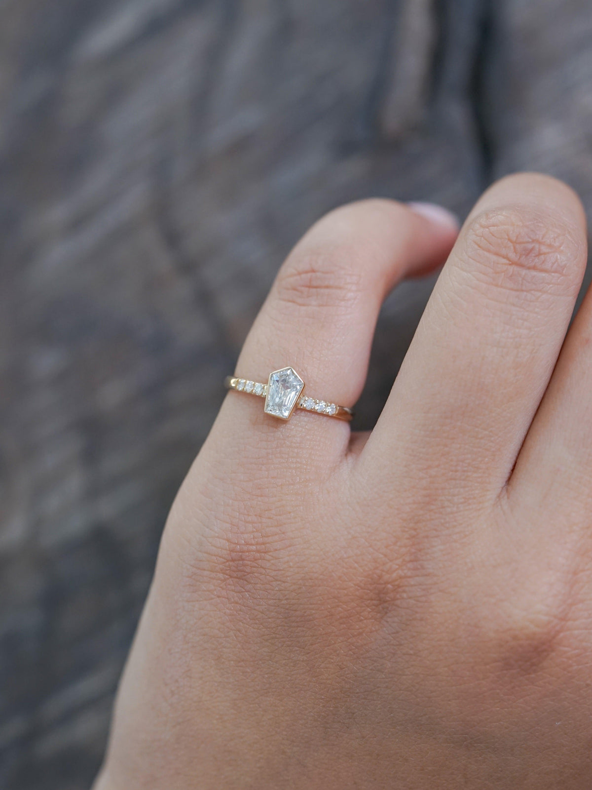 Borneo Pentagon Diamond Ring in Yellow Gold - Gardens of the Sun | Ethical Jewelry