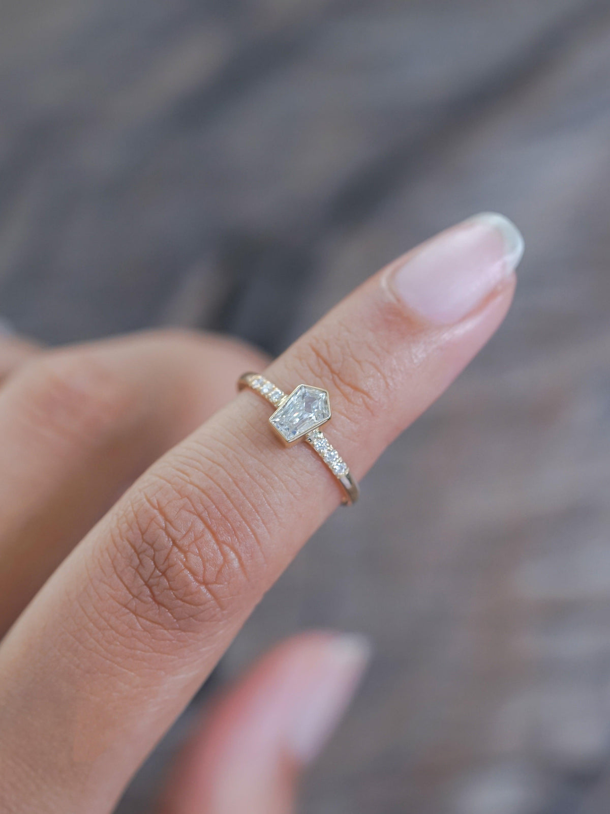 Borneo Pentagon Diamond Ring in Yellow Gold - Gardens of the Sun | Ethical Jewelry