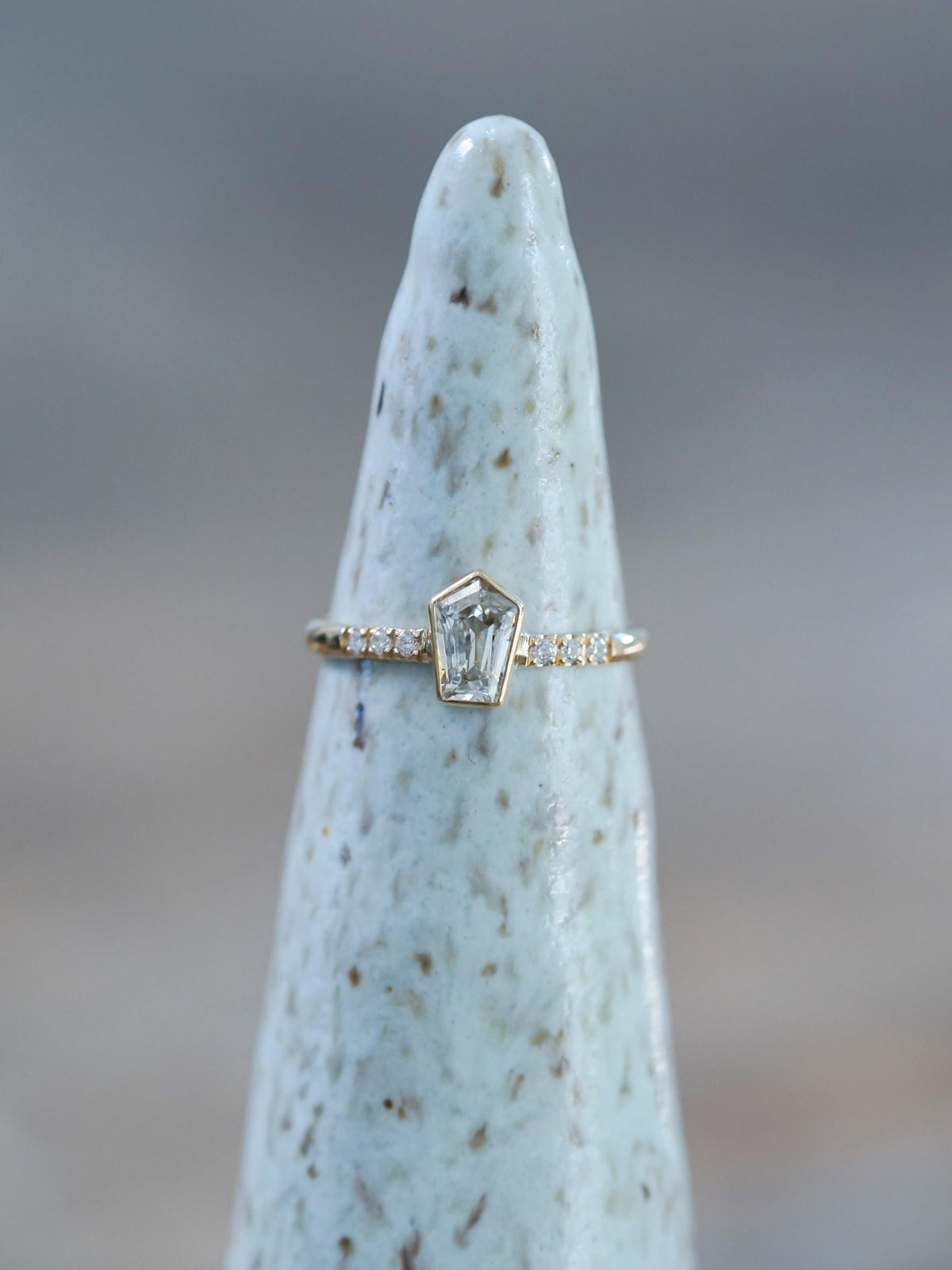 Borneo Pentagon Diamond Ring in Yellow Gold - Gardens of the Sun | Ethical Jewelry