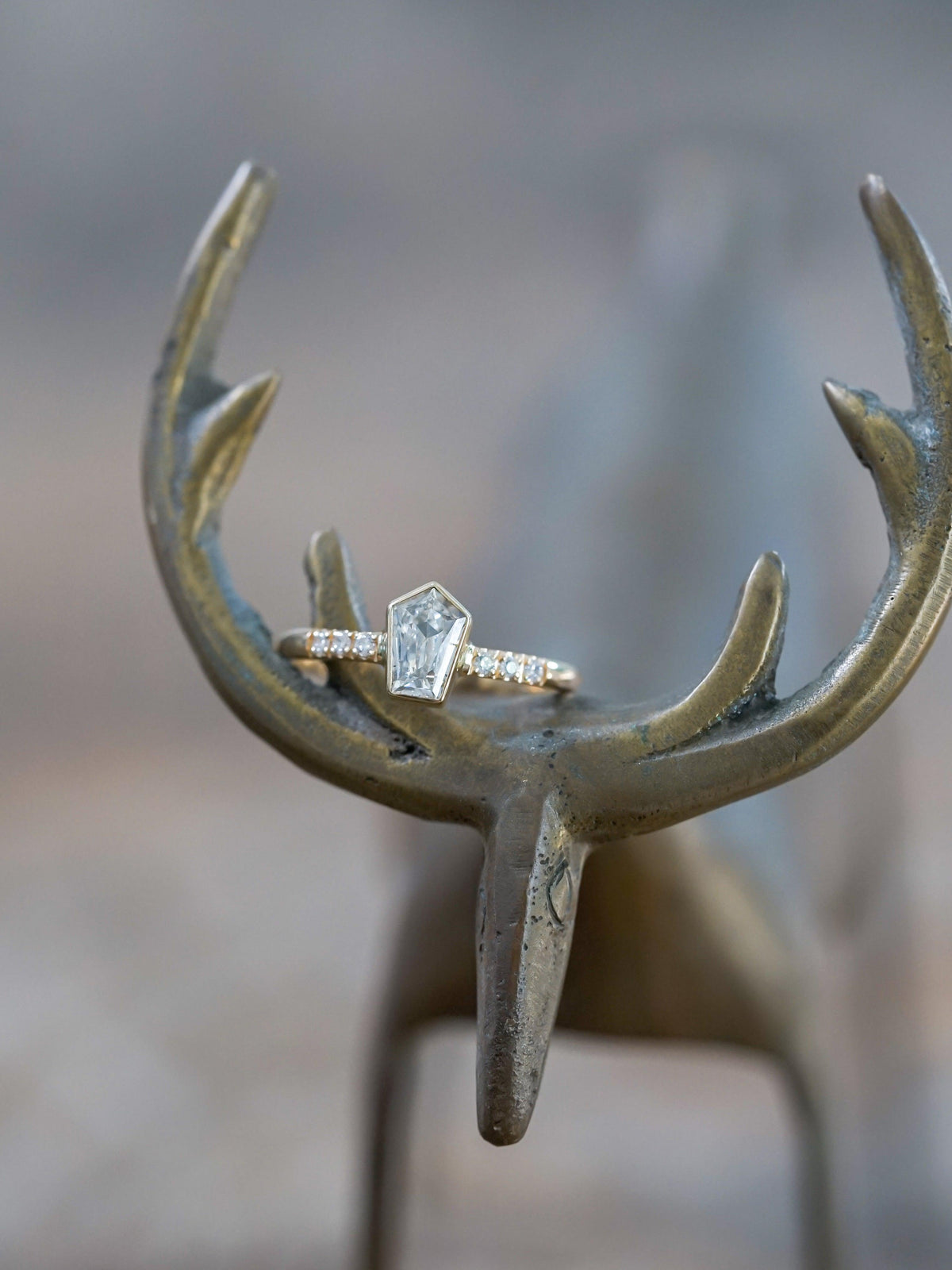 Borneo Pentagon Diamond Ring in Yellow Gold - Gardens of the Sun | Ethical Jewelry