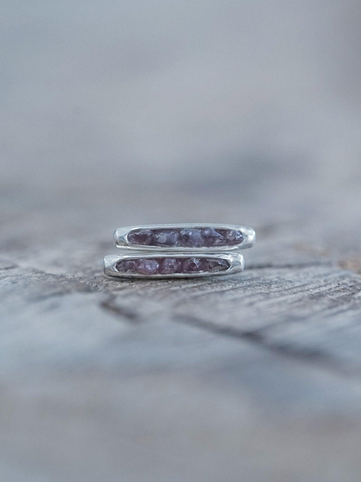 Borneo Sapphire Hidden Gems Earrings in recycled sterling silver