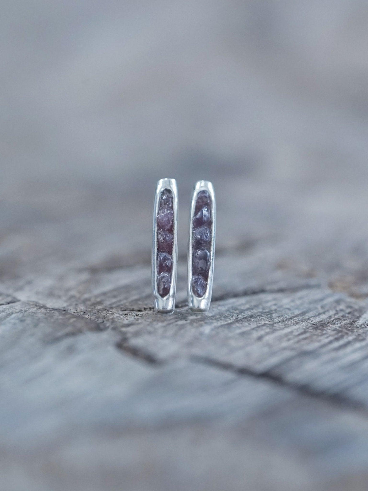Borneo Sapphire Hidden Gems Earrings in sterling silver