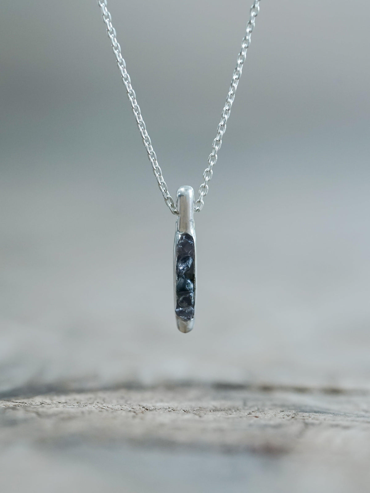 Borneo Sapphire Necklace with Hidden Gems in recycled sterling silver