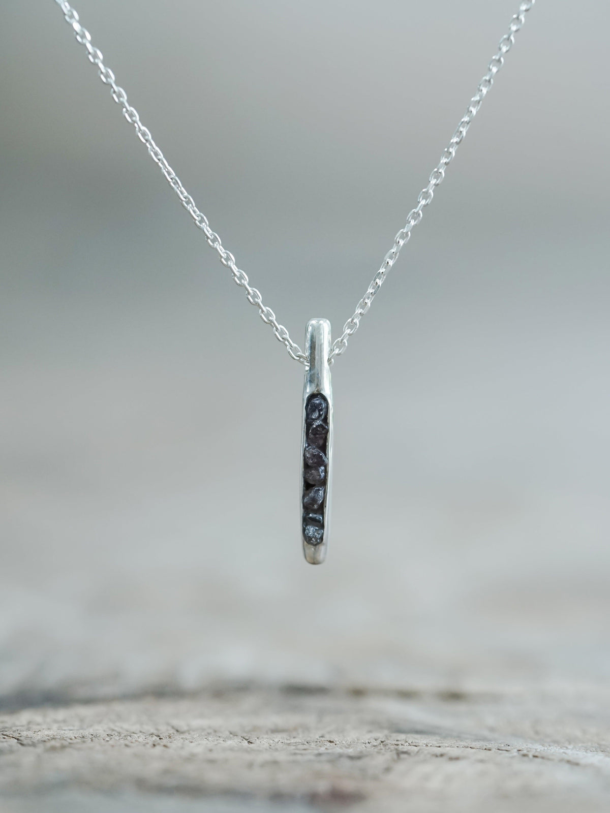 Borneo Sapphire Necklace with Hidden Gems in sterling silver