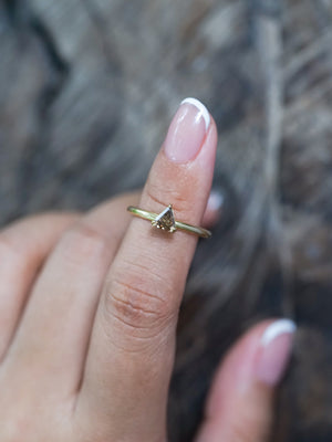 Brown Triangle Diamond Ring in Ethical Gold - Gardens of the Sun | Ethical Jewelry