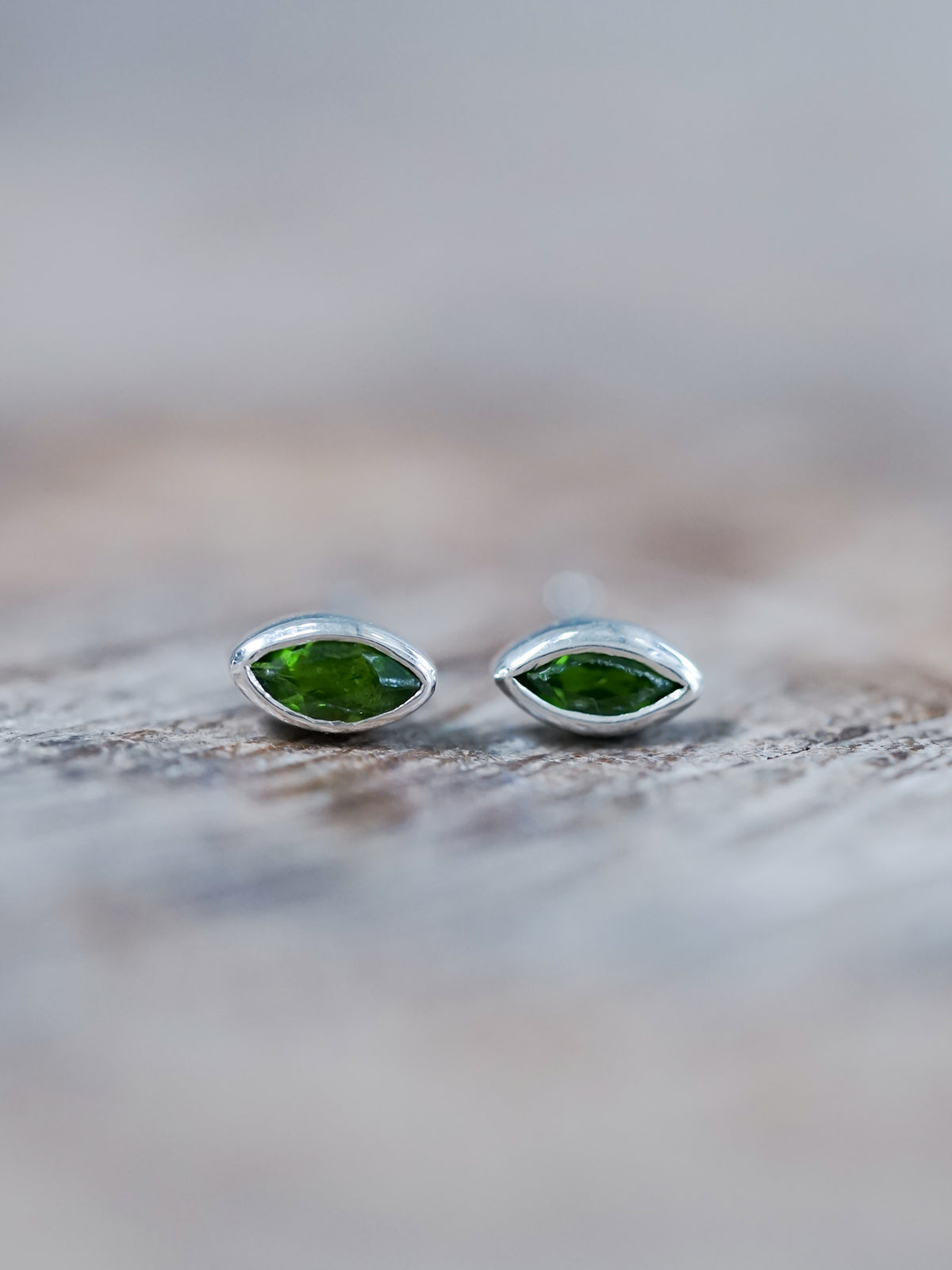 Chrome Diopside Stud Earrings - Gardens of the Sun | Ethical Jewelry