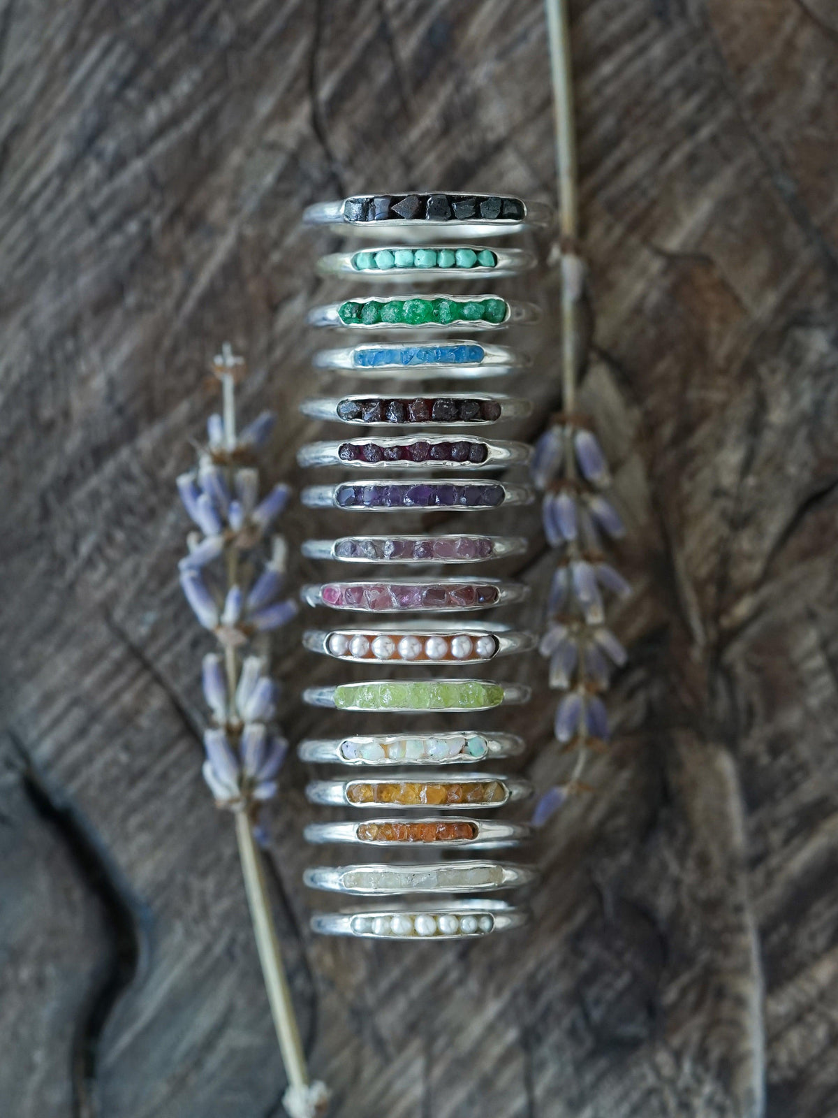 Colorful Freshwater Pearl Ring with Hidden Gems in recycled sterling silver