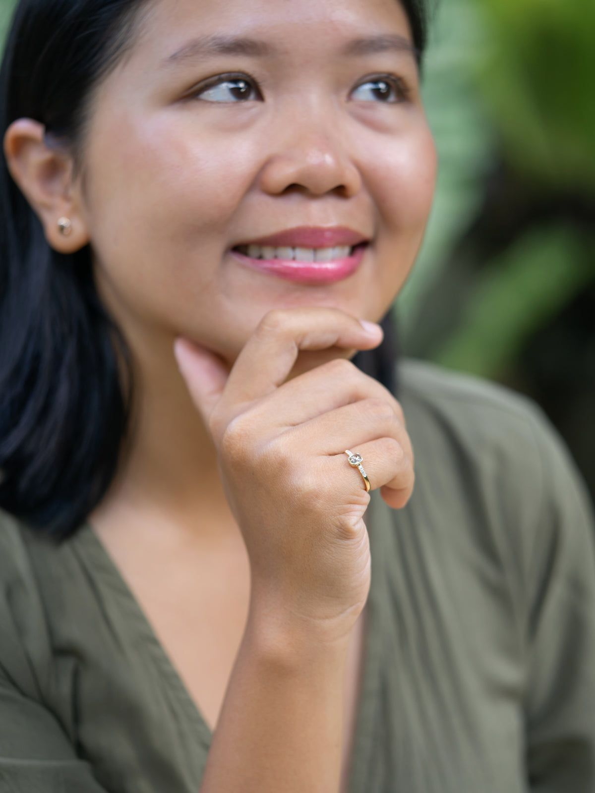 Rose Cut Champagne Diamond Ring in Ethical Gold - Gardens of the Sun | Ethical Jewelry