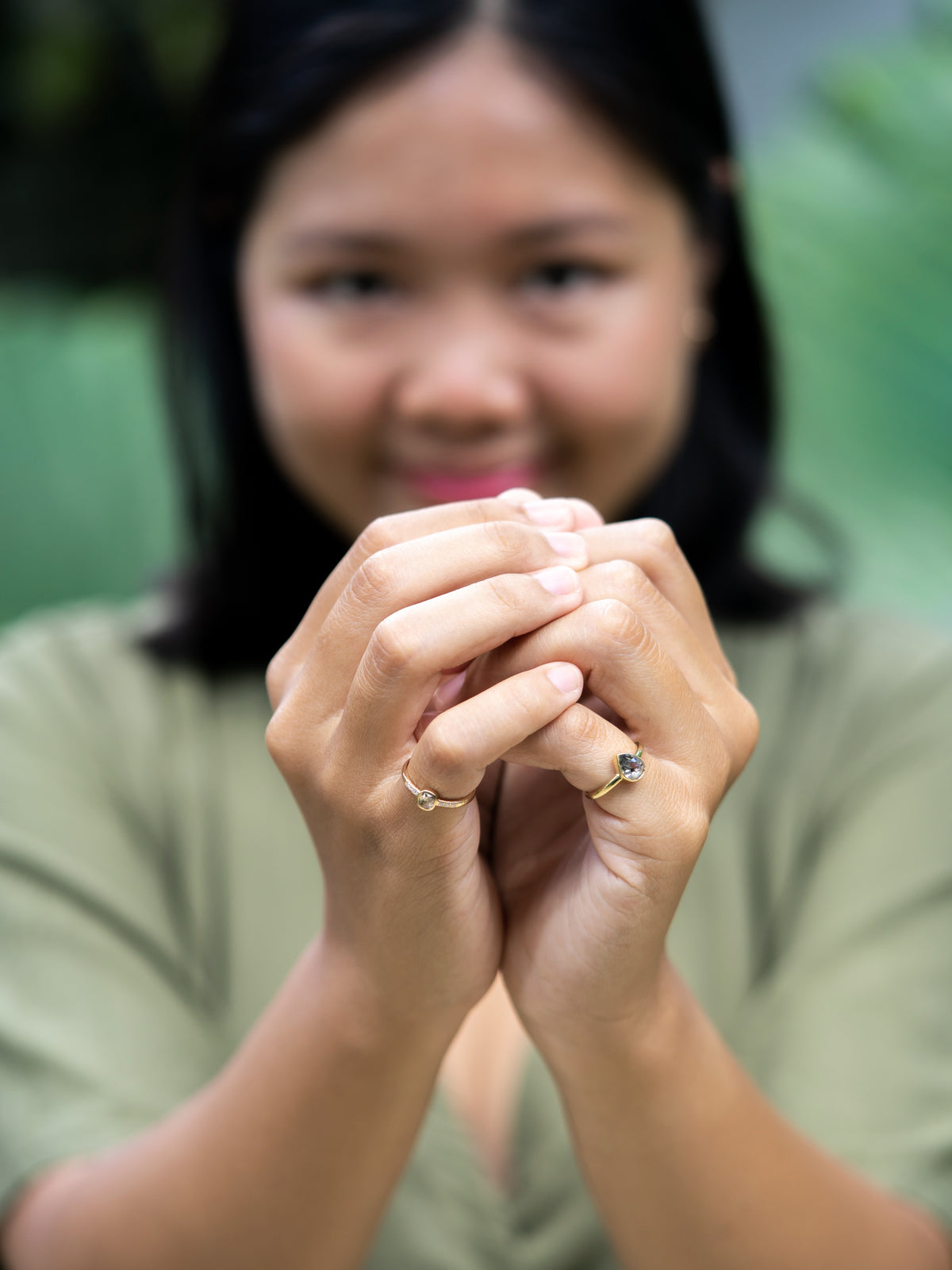 Rose Cut Champagne Diamond Ring in Ethical Gold - Gardens of the Sun | Ethical Jewelry