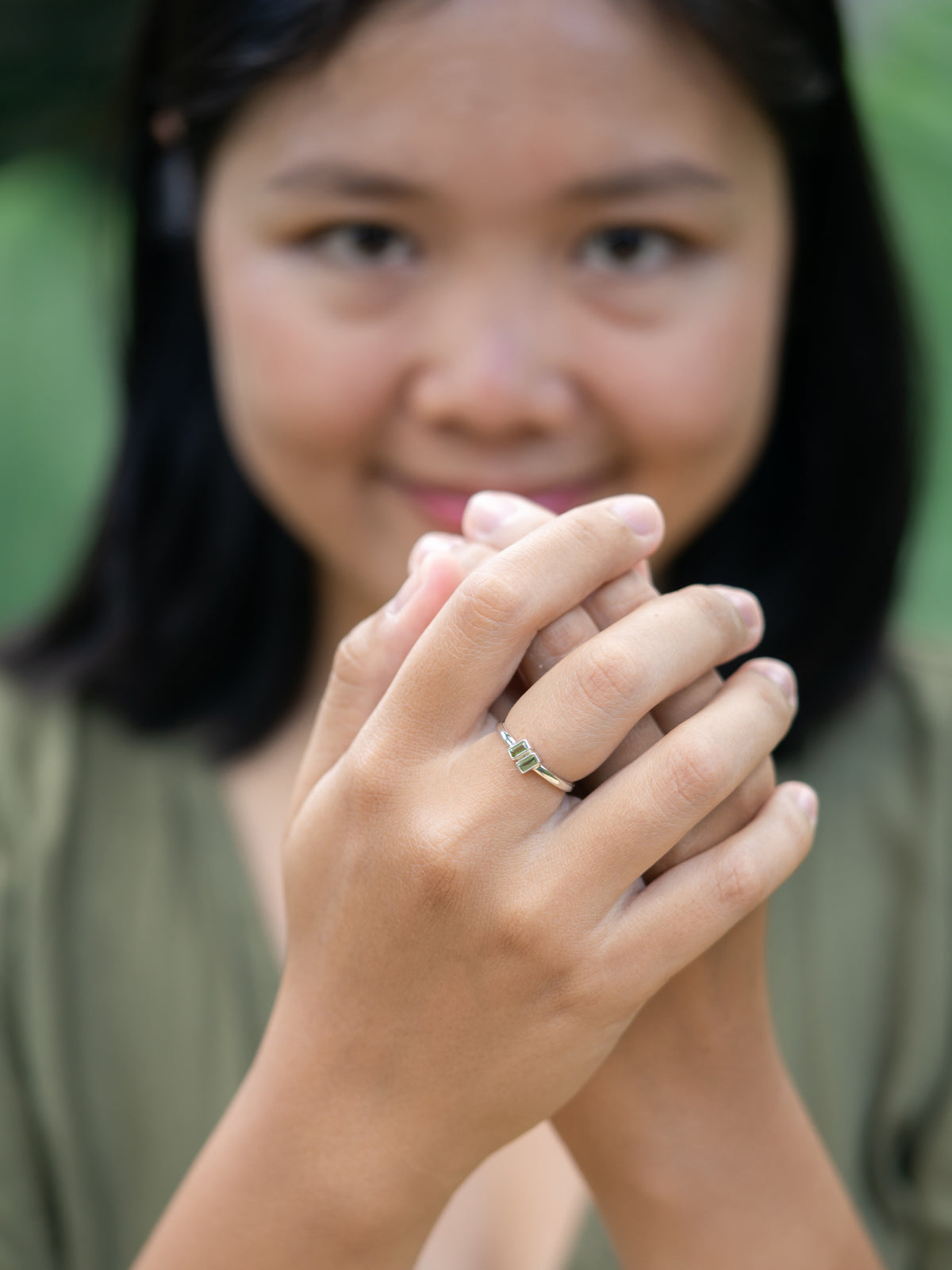 Double Peridot Ring - Gardens of the Sun | Ethical Jewelry 