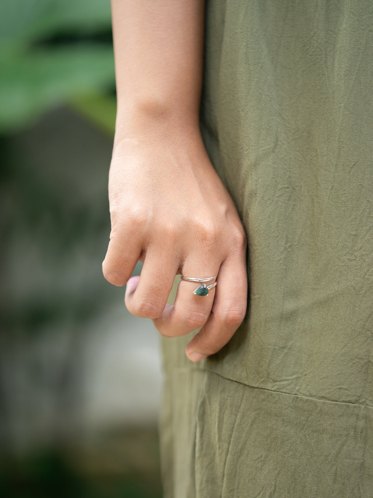 Open Emerald Leaf Ring - Gardens of the Sun | Ethical Jewelry