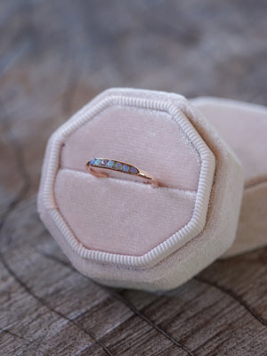 Rough Opal Ring with Hidden Gems in Rose Gold - Size 8.5