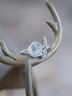 Diamond Slice, Moonstone and Labradorite Ring - Gardens of the Sun | Ethical Jewelry