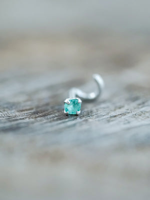 Emerald Tragus Stud Earring - Gardens of the Sun | Ethical Jewelry