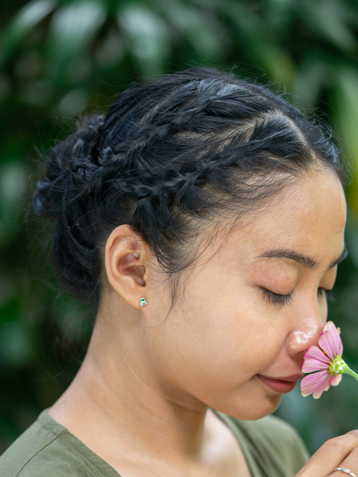 Emerald and Aquamarine Earrings - Gardens of the Sun | Ethical Jewelry