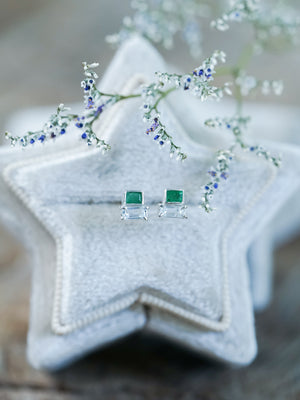 Emerald and Aquamarine Earrings - Gardens of the Sun | Ethical Jewelry