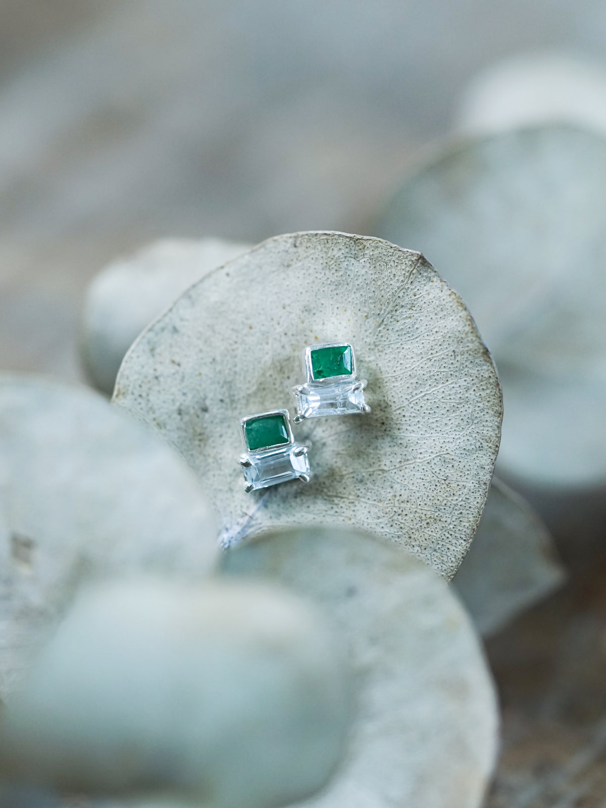 Emerald and Aquamarine Earrings - Gardens of the Sun | Ethical Jewelry