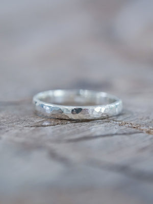 Faceted Wedding Band in Silver