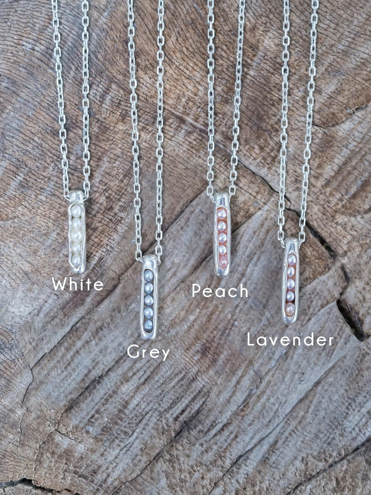 Freshwater Pearl Necklace with Hidden Gems in sterling silver