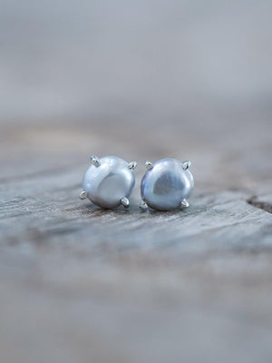 Freshwater Pearl Stud Earrings in Sterling Silver