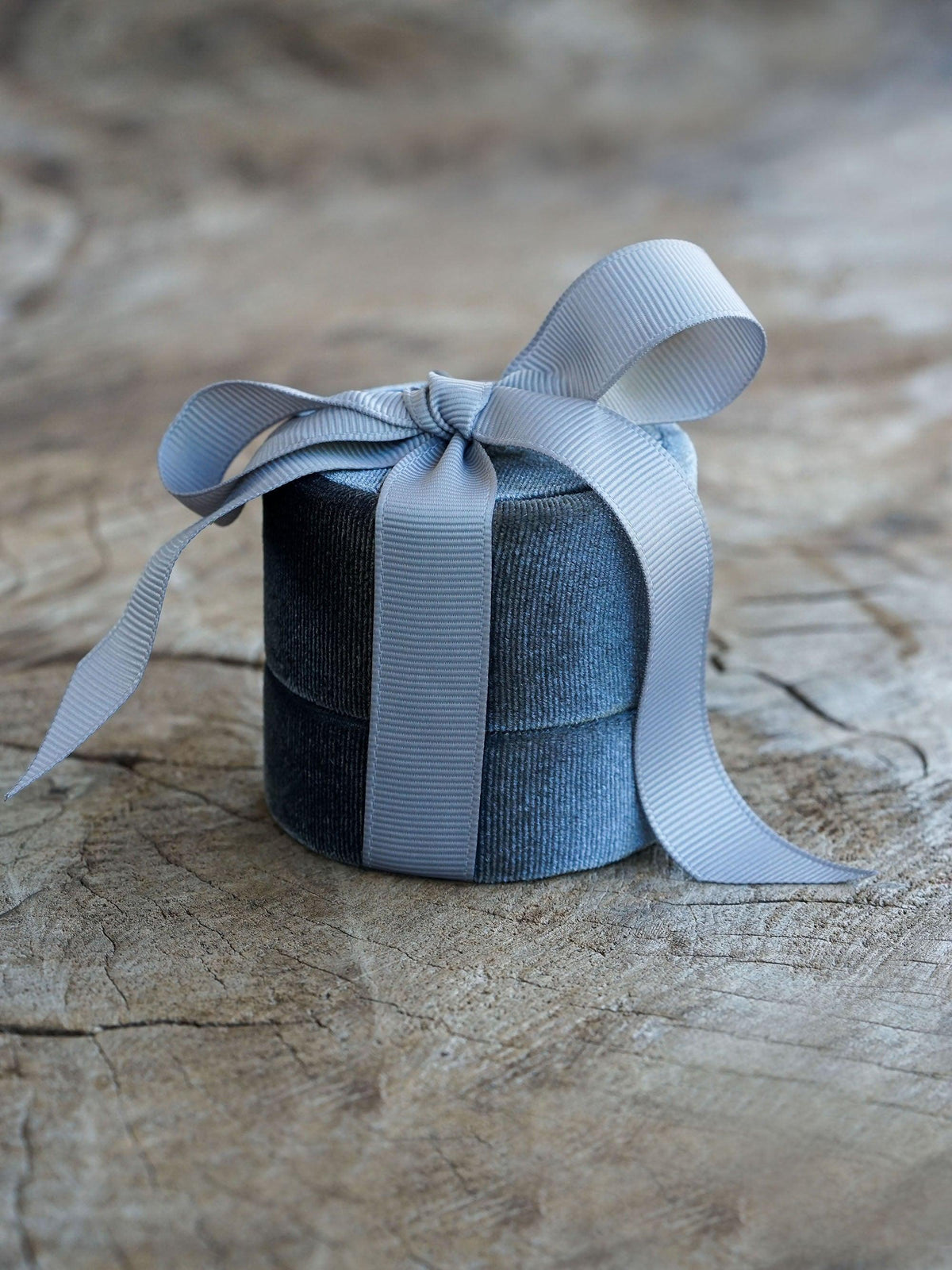 Velvet Ring Box with Ribbon - Gardens of the Sun Jewelry