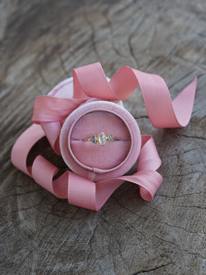 Velvet Ring Box with Ribbon - Gardens of the Sun Jewelry