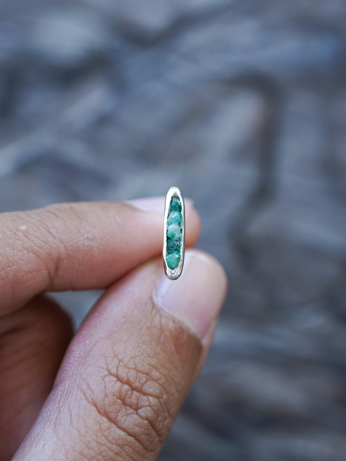 Rough Emerald Earrings with Hidden Gems - Gardens of the Sun | Ethical Jewelry