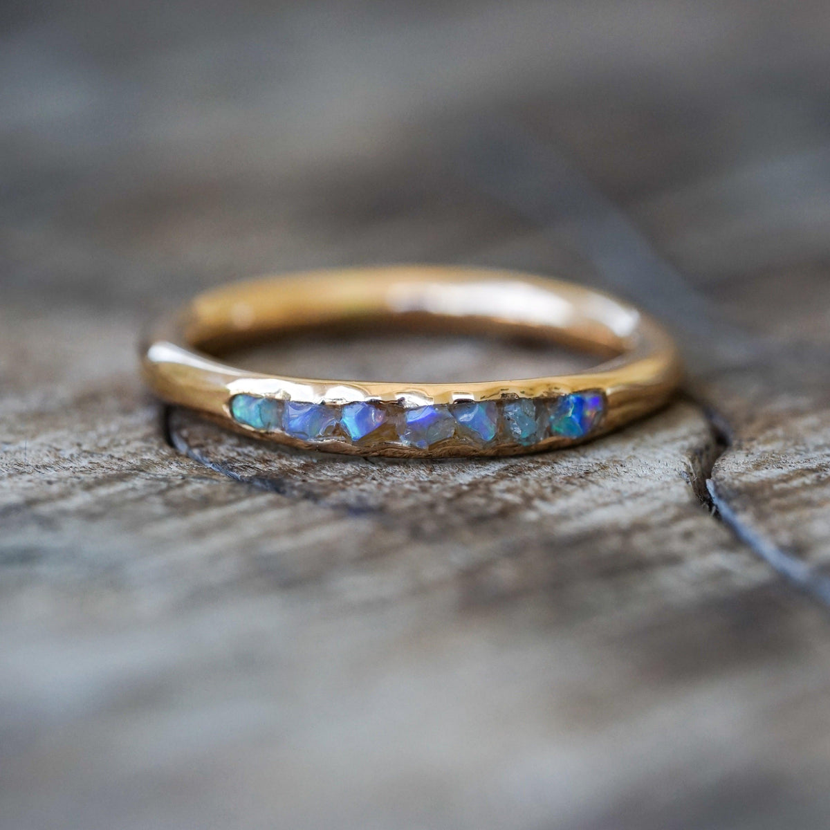 Rough Opal Ring with Hidden Gems in Rose Gold - Gardens of the Sun | Ethical Jewelry