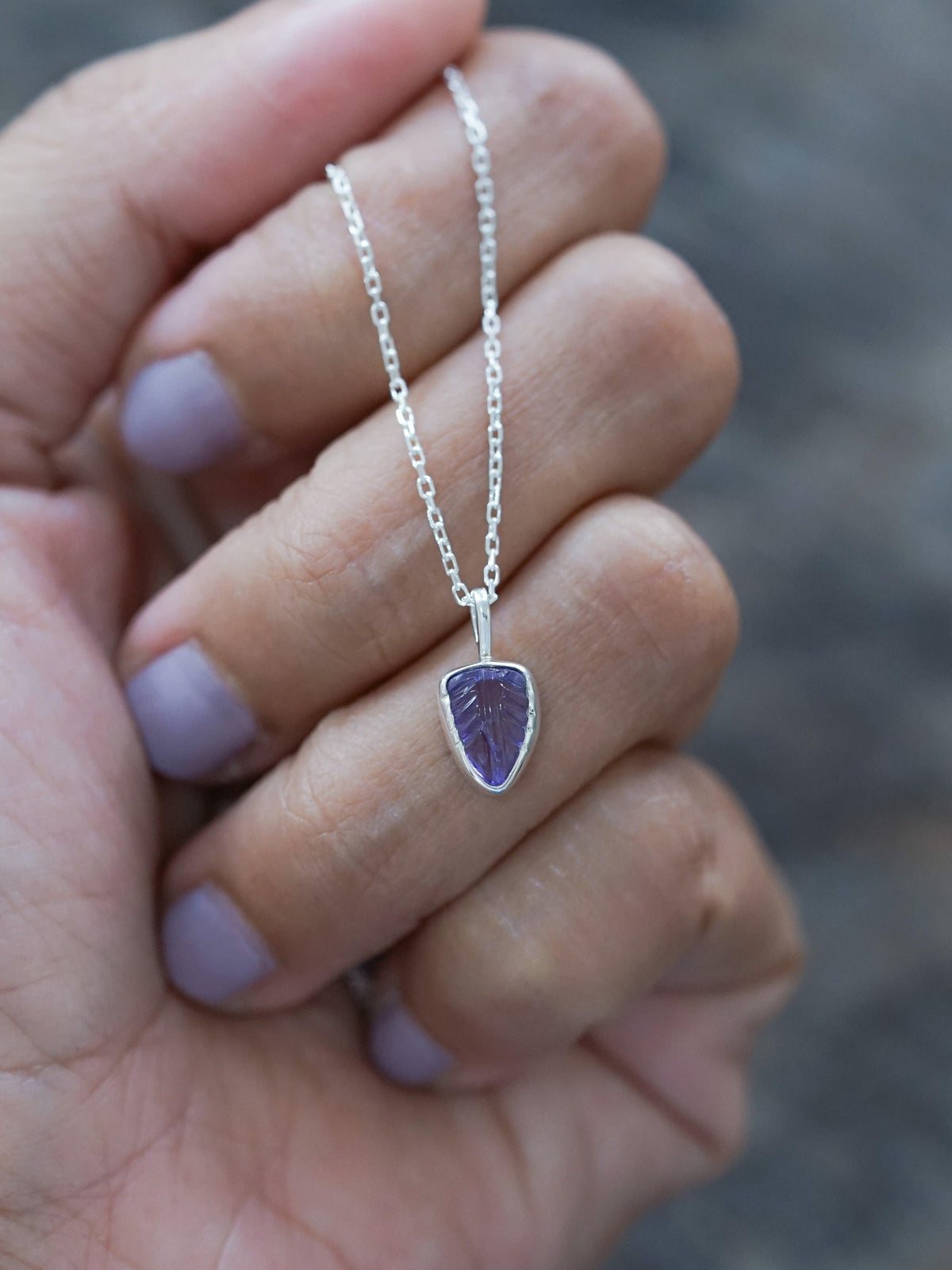 Amethyst Leaf Necklace - Gardens of the Sun | Ethical Jewelry