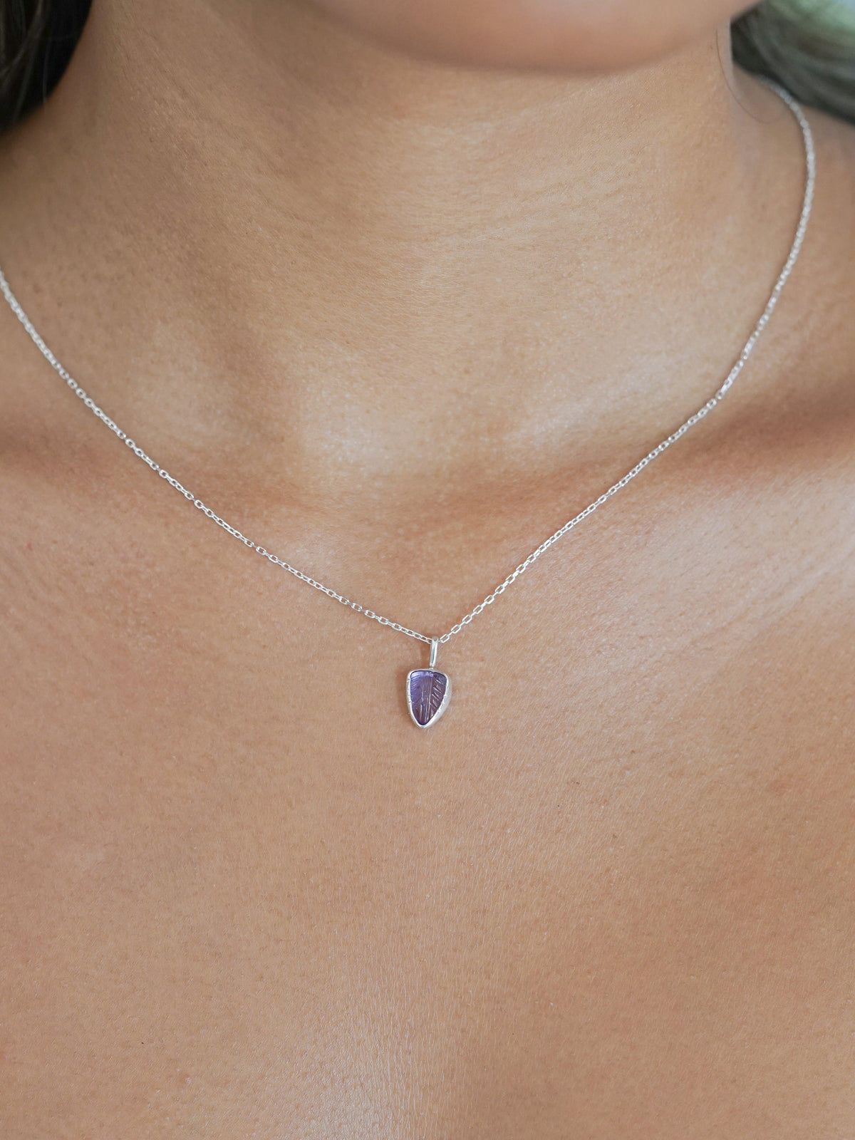 Amethyst Leaf Necklace - Gardens of the Sun | Ethical Jewelry