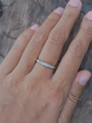 Rough Aquamarine Ring with Hidden Gems