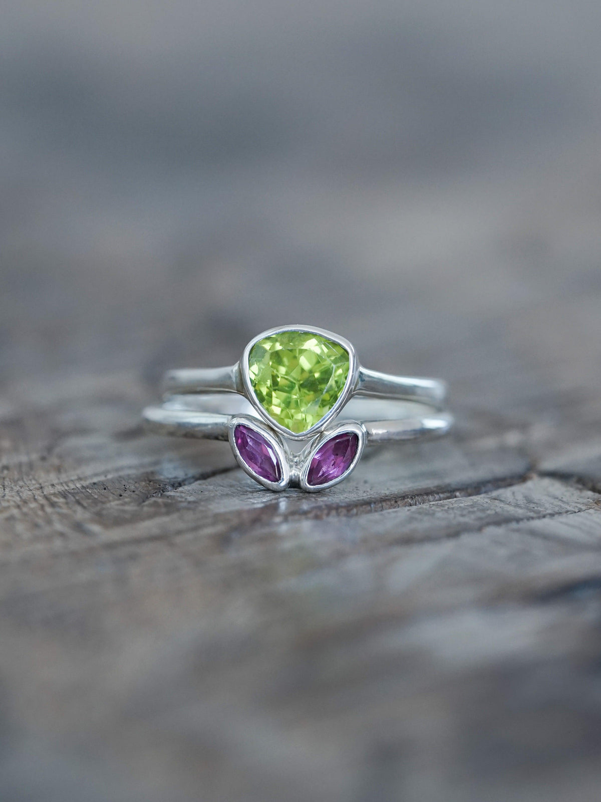 Trillion Peridot Ring - Gardens of the Sun | Ethical Jewelry