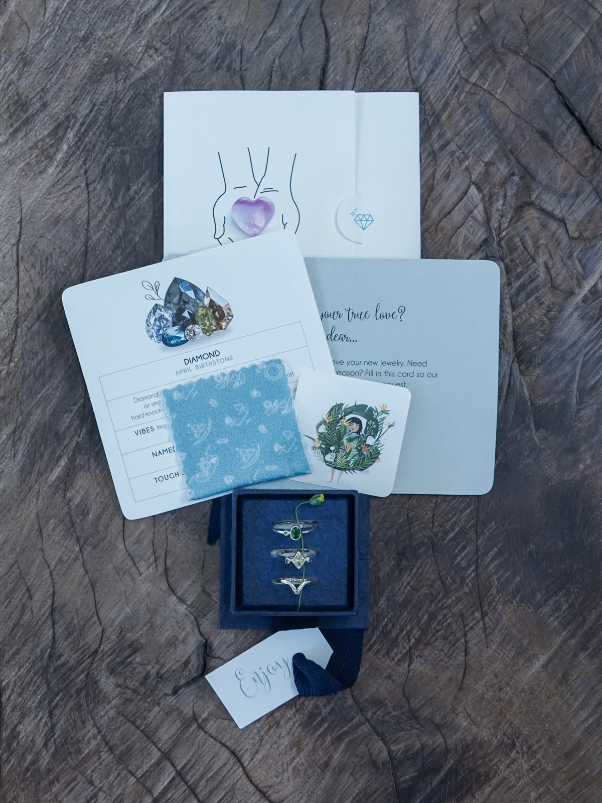 Garnet and Labradorite Triple Ring Set - Gardens of the Sun | Ethical Jewelry