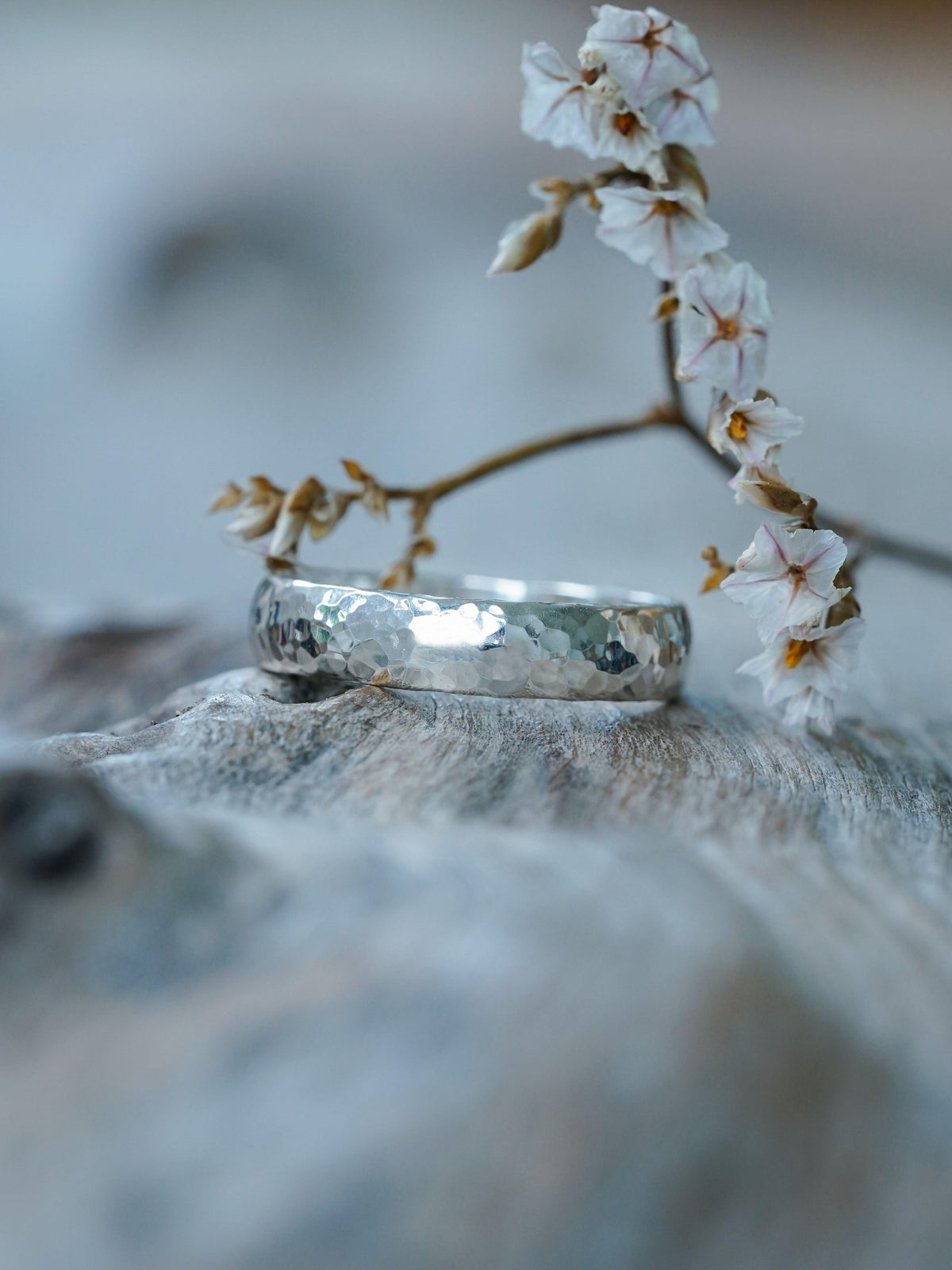 Faceted Wedding Ring in Silver - Gardens of the Sun | Ethical Jewelry