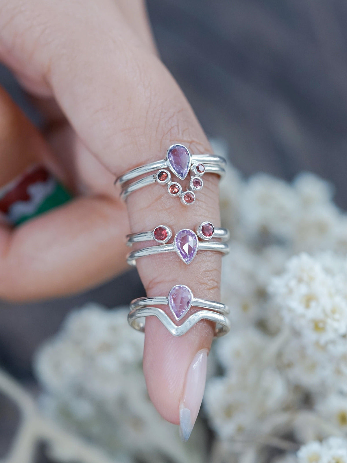 Rose Cut Pear Sapphire Ring - Gardens of the Sun | Ethical Jewelry