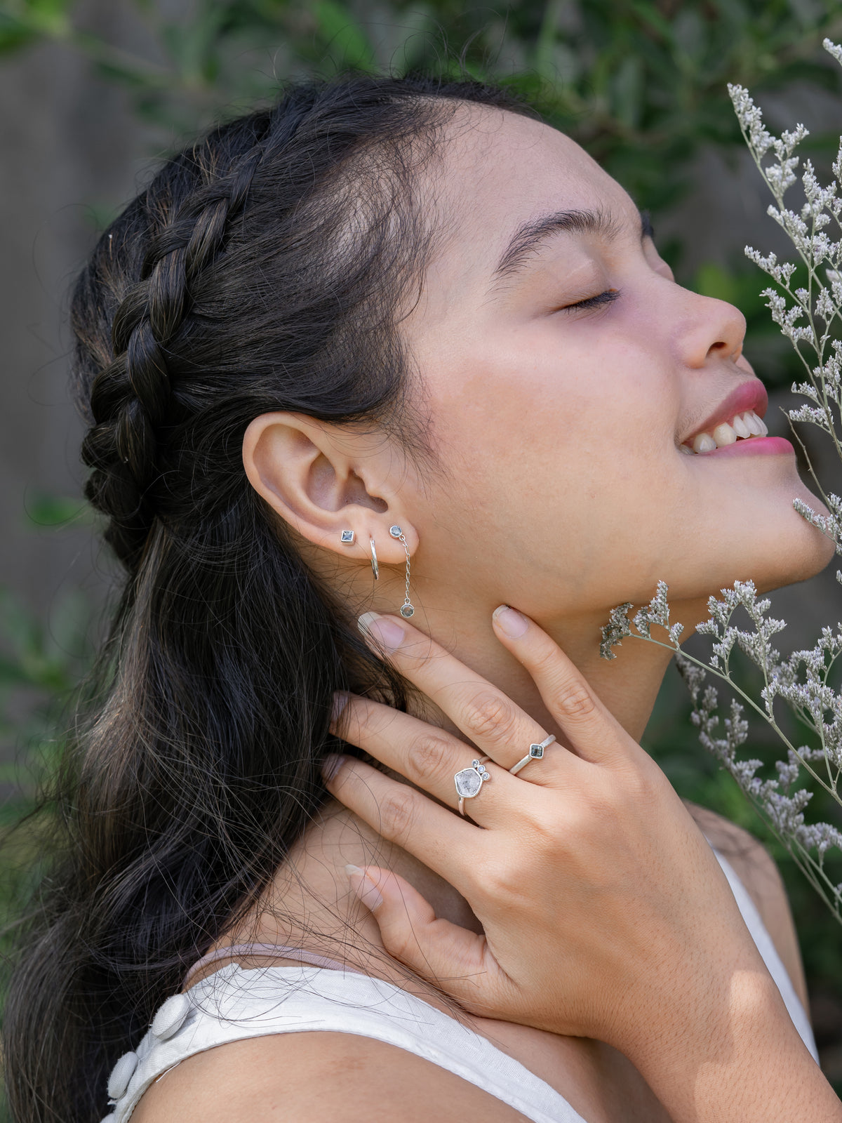 Diamond Slice, Moonstone and Labradorite Ring - Gardens of the Sun | Ethical Jewelry