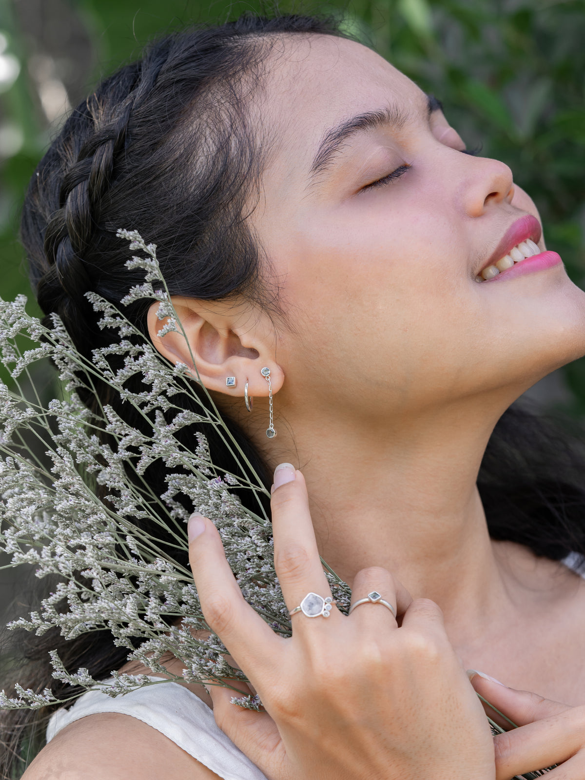 Dangling Sapphire Earrings - Gardens of the Sun | Ethical Jewelry
