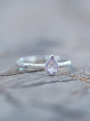 Rose Cut Pear Sapphire Ring - Gardens of the Sun | Ethical Jewelry