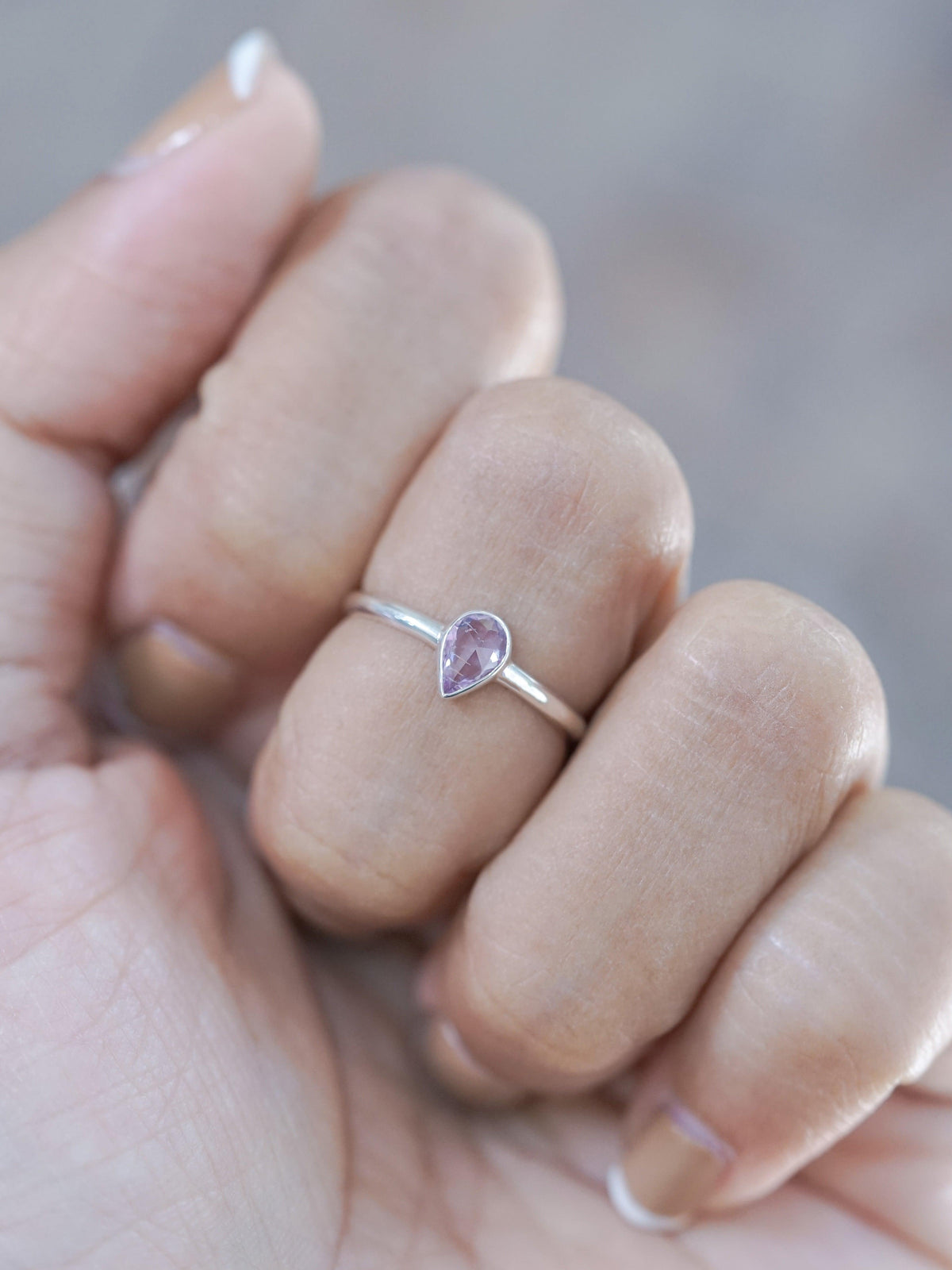 Rose Cut Pear Sapphire Ring - Gardens of the Sun | Ethical Jewelry