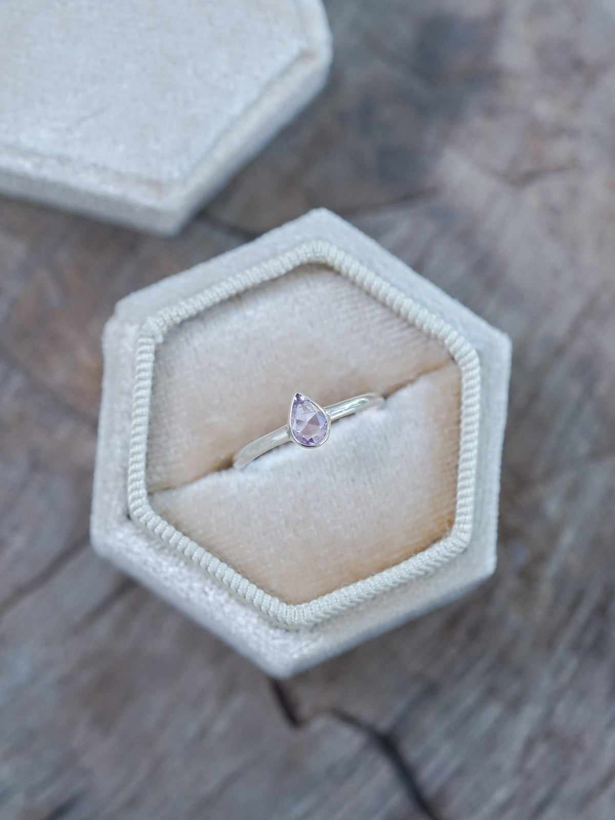 Rose Cut Pear Sapphire Ring - Gardens of the Sun | Ethical Jewelry