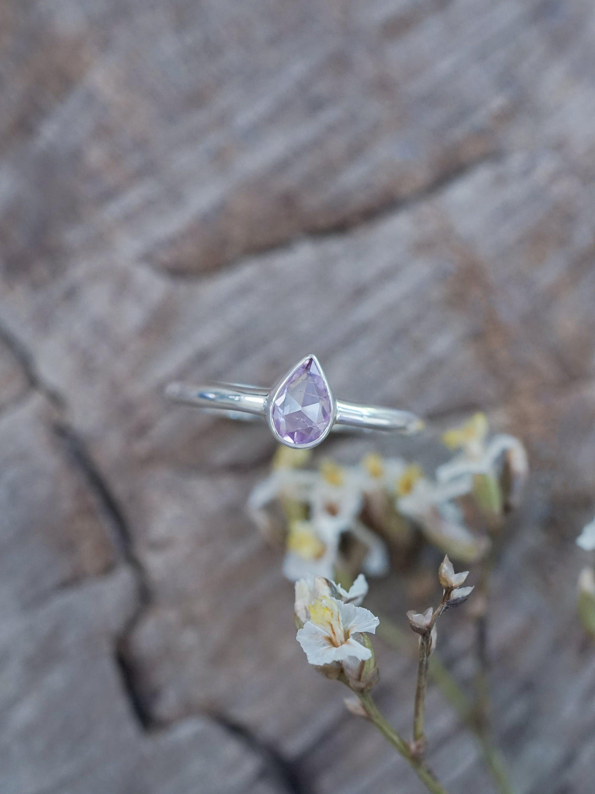 Rose Cut Pear Sapphire Ring - Gardens of the Sun | Ethical Jewelry
