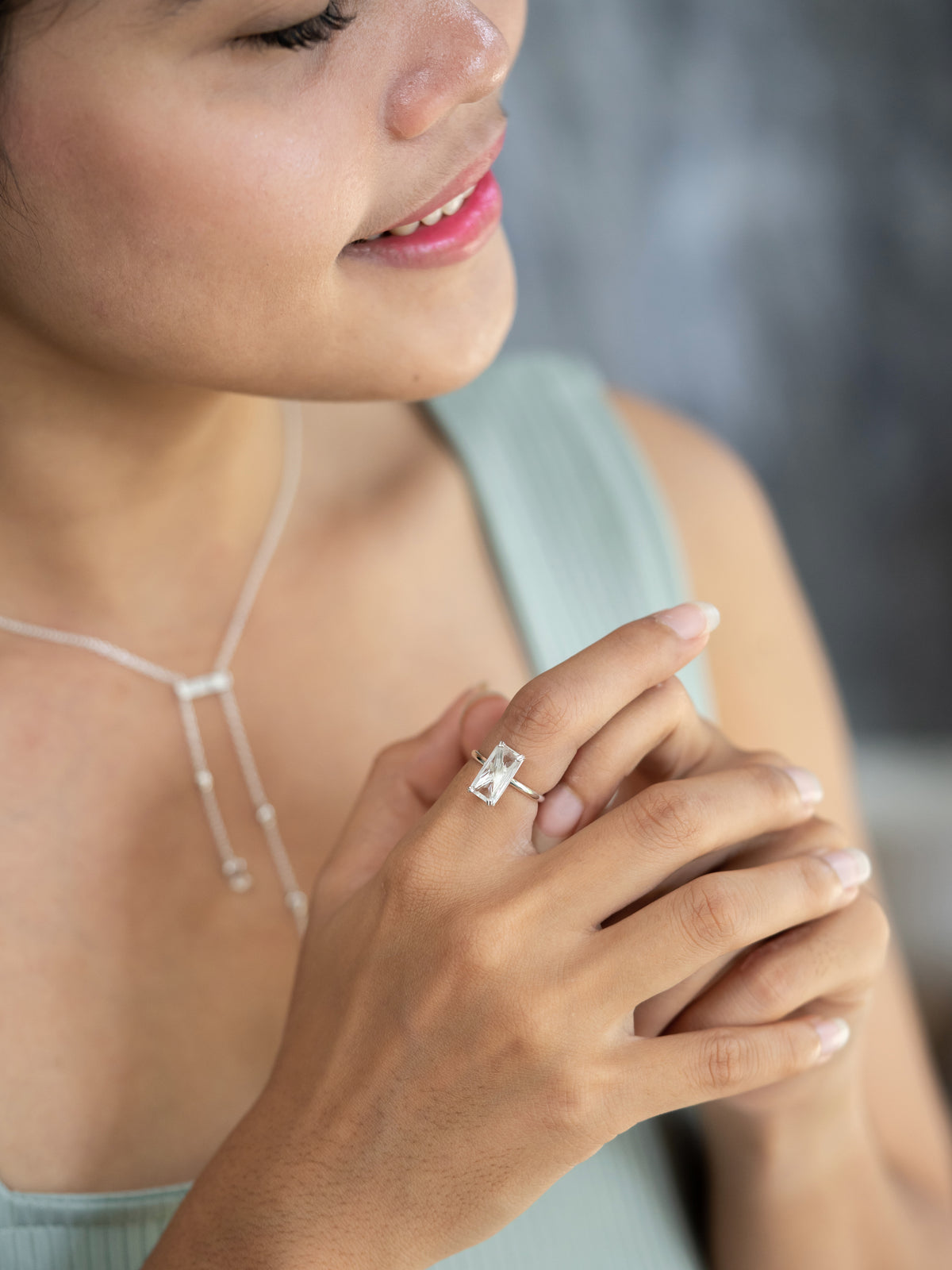 White Zircon Ring - Gardens of the Sun | Ethical Jewelry