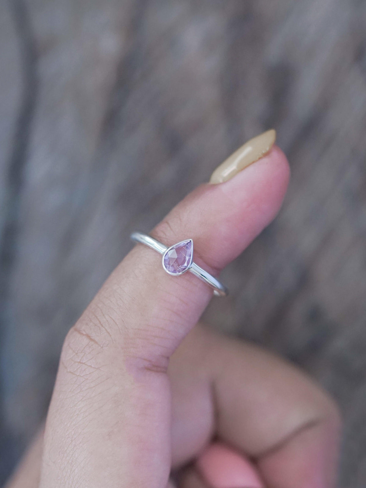 Rose Cut Pear Sapphire Ring - Gardens of the Sun | Ethical Jewelry