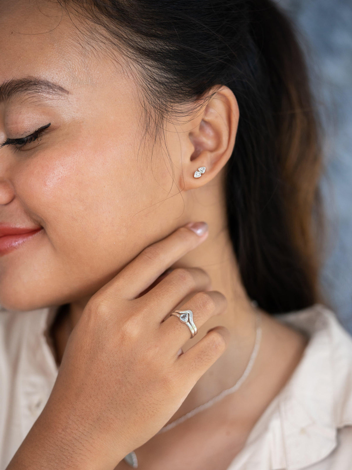 Pear Aquamarine Ring Set - Gardens of the Sun | Ethical Jewelry