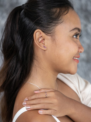 Triple Garnet Earrings - Gardens of the Sun | Ethical Jewelry