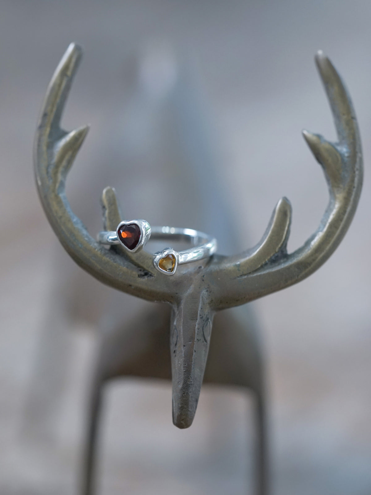 Heart Garnet and Citrine Open Ring - Gardens of the Sun | Ethical Jewelry